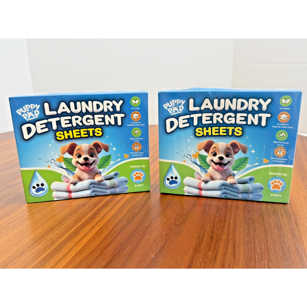 PUPPY PAD Laundry Detergent Dryer Sheets 2 Pack NO TOXIC CHEMICALS Eco Friendly